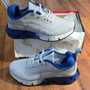 Reebok Kids' Gray and Blue Athletic Sneakers Zig Dynamica Running Size 6 NWB